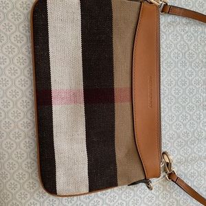 Burberry Peyton house check brown leather